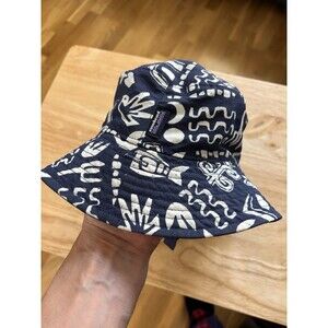 Patagonia Kids Trim Brim Bucket Hat Blue Floral Large Girls boys unisex strap